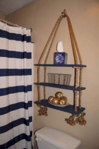 Estante de cuerda náutica DIY para decoración del hogar