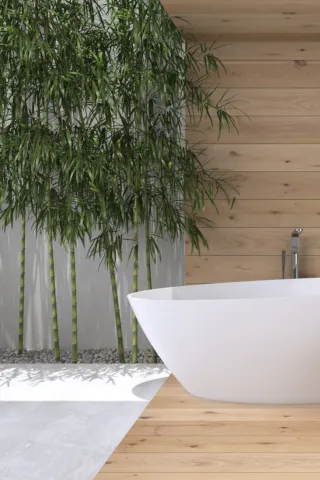 baño de bambú