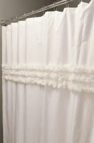 ¿Cómo hacer una cortina de baño con una pantalla plana? 