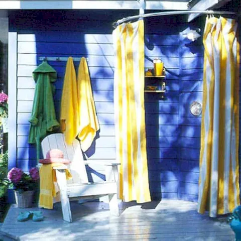 Barra de cortina de ducha al aire libre
