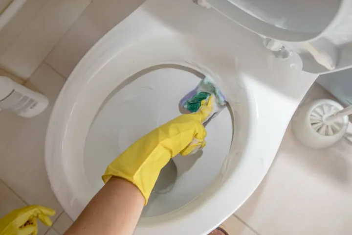 how to clean under toilet rim